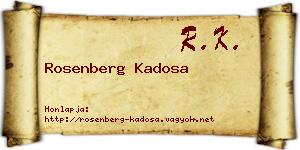 Rosenberg Kadosa névjegykártya